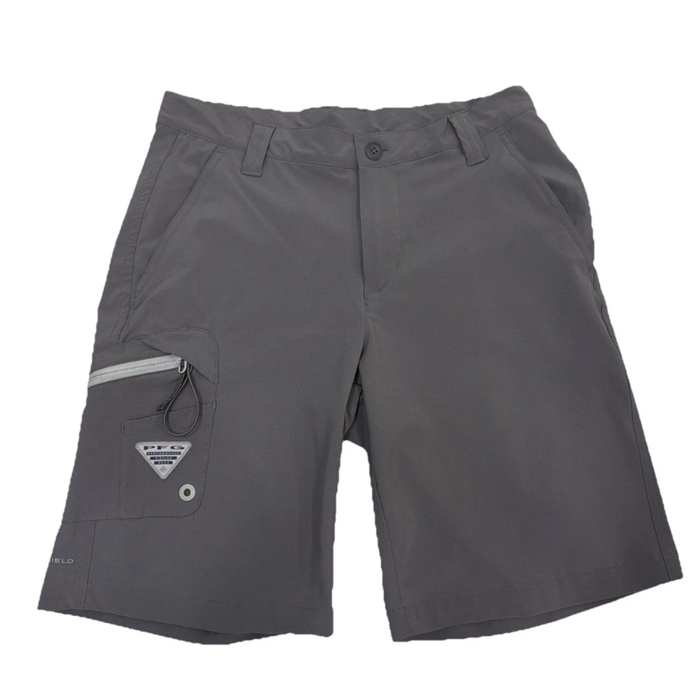 Columbia PFG Mens Omni Shield Shorts Gray Size 30 Zipper Pocket